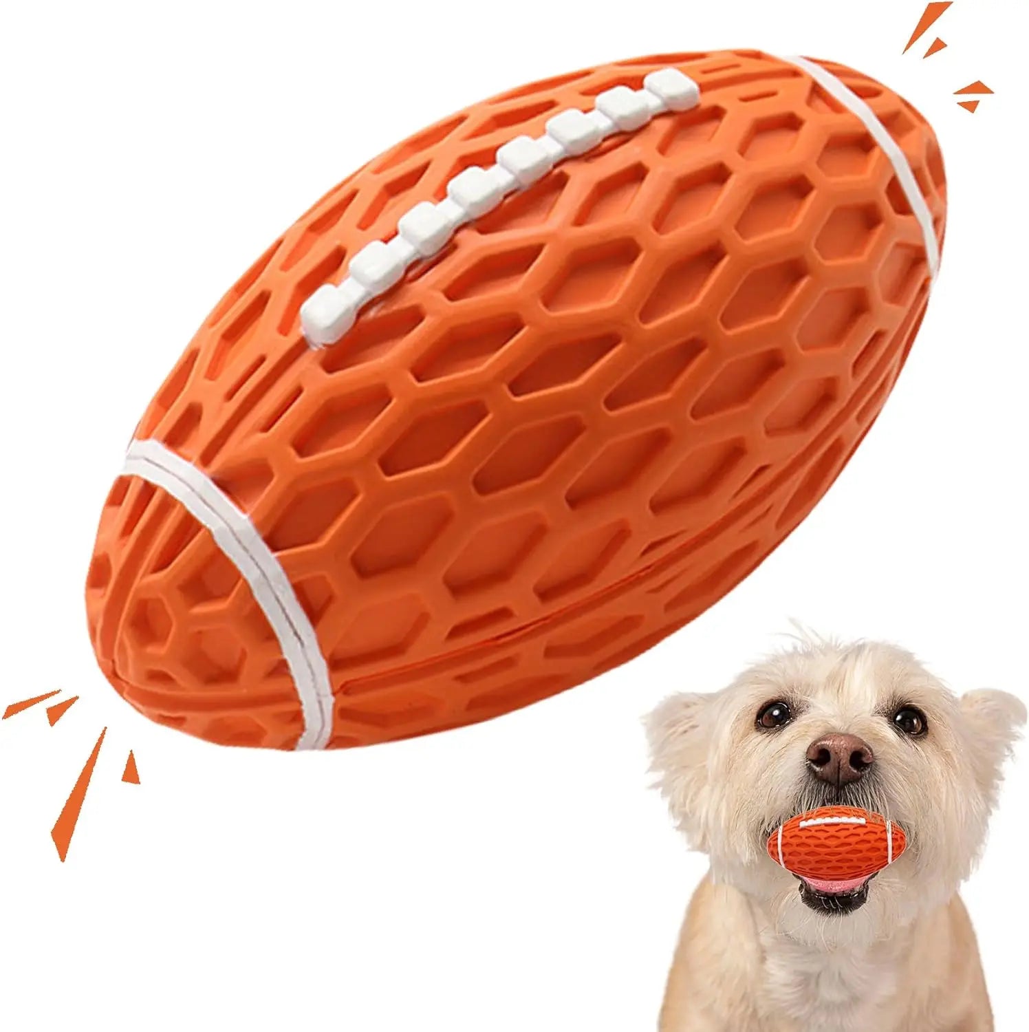     Durable Rubber Dog Football Toy – Floating Fetch Ball for Aggressive Chewers