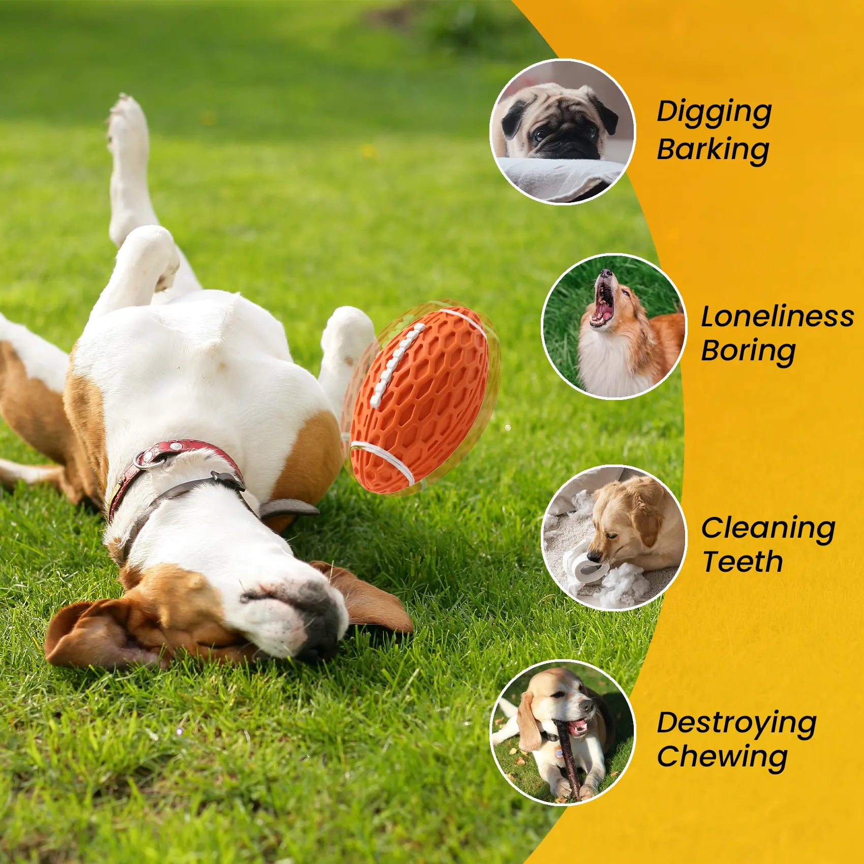     Durable Rubber Dog Football Toy – Floating Fetch Ball for Aggressive Chewers