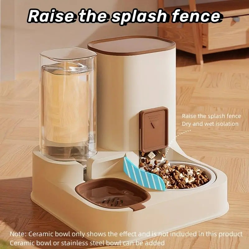     2-in-1 Automatic Pet Feeder & Water Dispenser – Large Capacity for Dogs & Cats