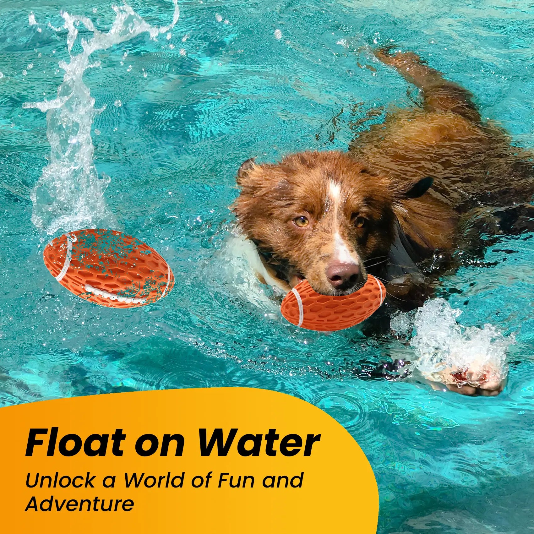     Durable Rubber Dog Football Toy – Floating Fetch Ball for Aggressive Chewers
