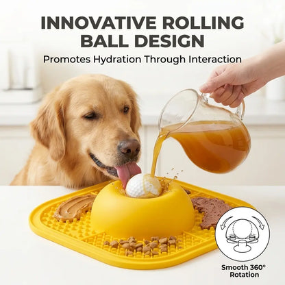     Interactive Dog Lick Bowl – Slow Feeder with Suction Base & Rolling Ball