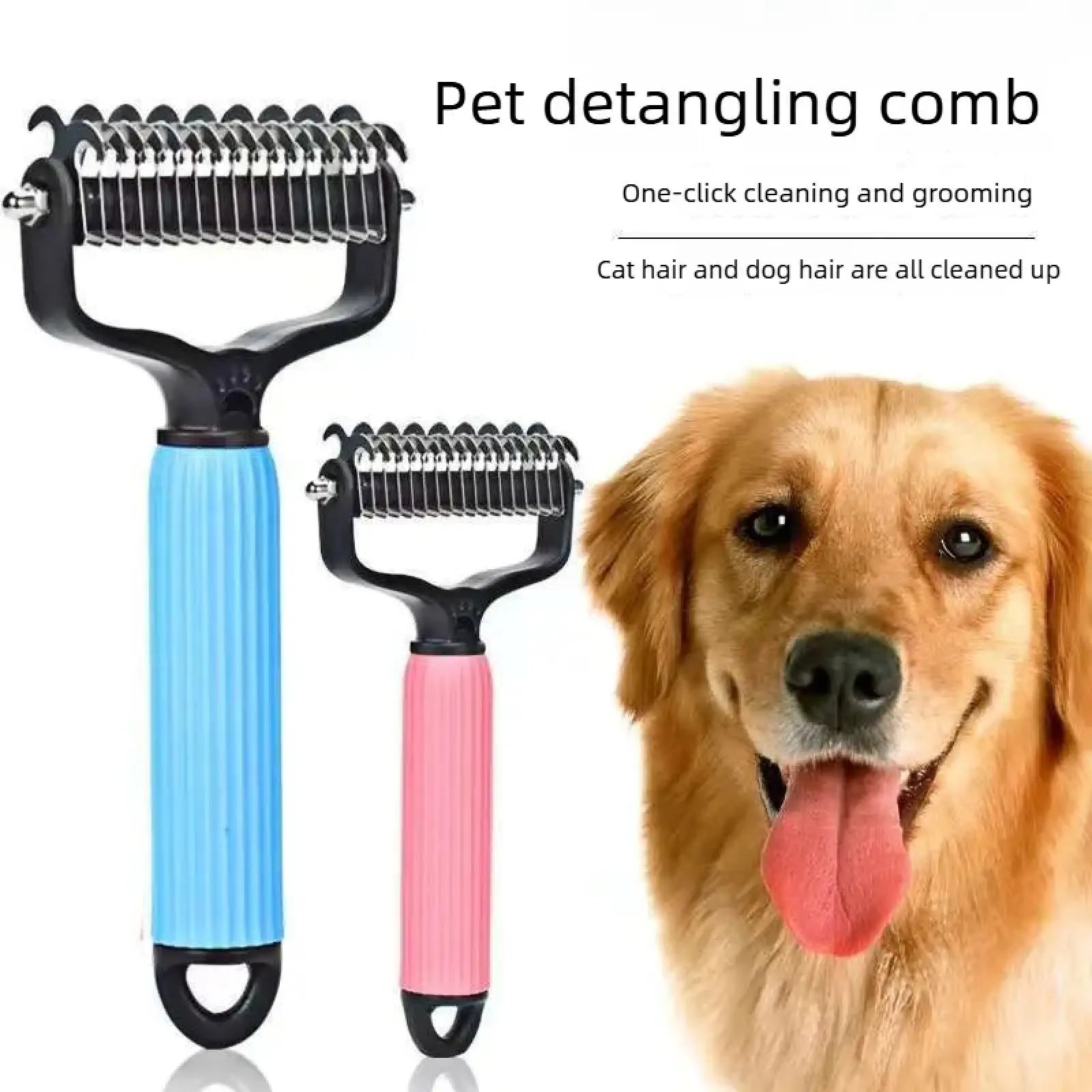 Professional Double-Sided Dog Detangling Comb – Stainless Steel Grooming Tool
