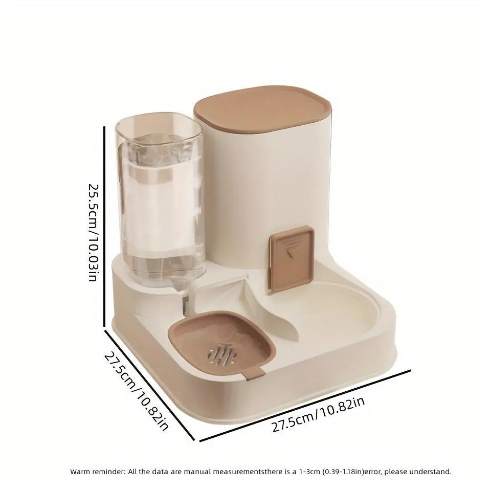     2-in-1 Automatic Pet Feeder & Water Dispenser – Large Capacity for Dogs & Cats