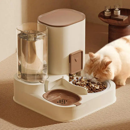     2-in-1 Automatic Pet Feeder & Water Dispenser – Large Capacity for Dogs & Cats