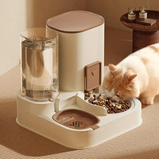     2-in-1 Automatic Pet Feeder & Water Dispenser – Large Capacity for Dogs & Cats