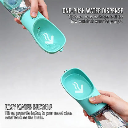     3-in-1 Portable Pet Water Bottle – Leak-Proof Travel Feeder with Poop Bag Holder