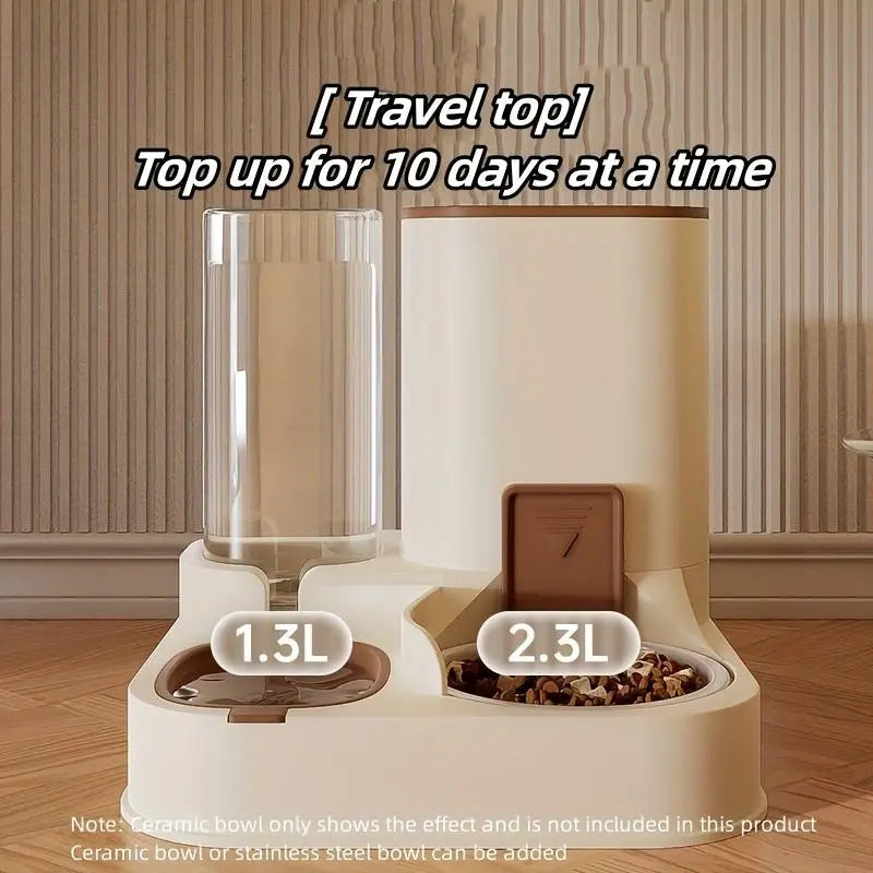     2-in-1 Automatic Pet Feeder & Water Dispenser – Large Capacity for Dogs & Cats
