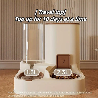     2-in-1 Automatic Pet Feeder & Water Dispenser – Large Capacity for Dogs & Cats