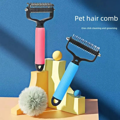 Professional Double-Sided Dog Detangling Comb – Stainless Steel Grooming Tool