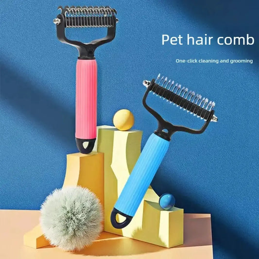 Professional Double-Sided Dog Detangling Comb – Stainless Steel Grooming Tool