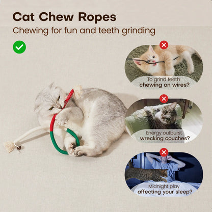     Potaroma Cat Chew Rope Toys – 3-Piece Dental Play Set for Kittens
