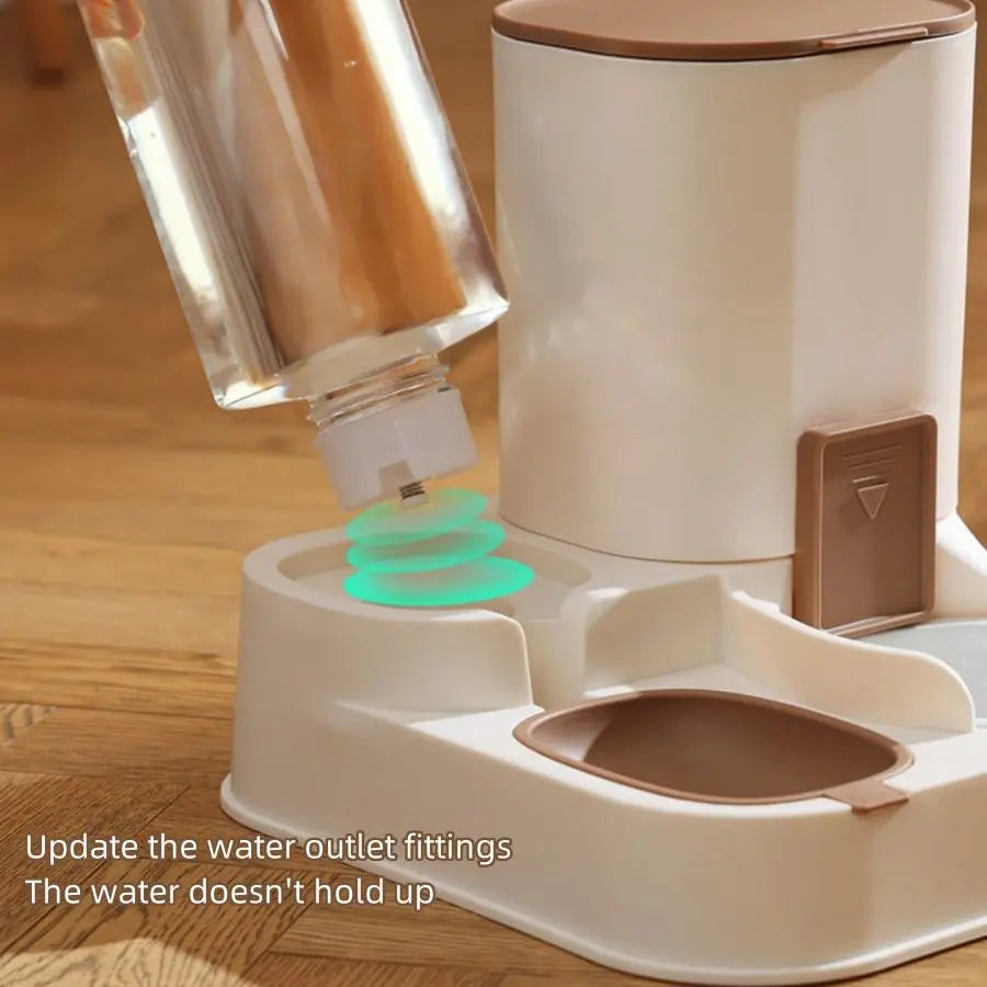     2-in-1 Automatic Pet Feeder & Water Dispenser – Large Capacity for Dogs & Cats