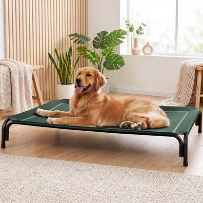 VALUXE Elevated Dog Bed for Large Dogs - Cooling Pet Cot with Breathable Mesh and Durable Frame, Easy to Clean Raised Pet Mat for Indoor and Outdoor Use