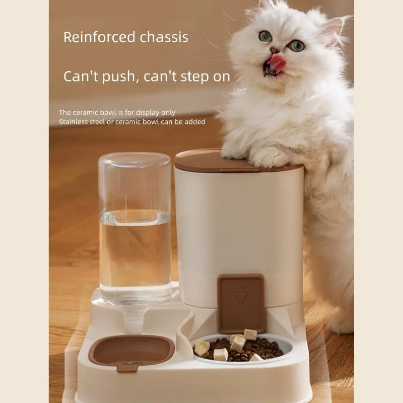     2-in-1 Automatic Pet Feeder & Water Dispenser – Large Capacity for Dogs & Cats