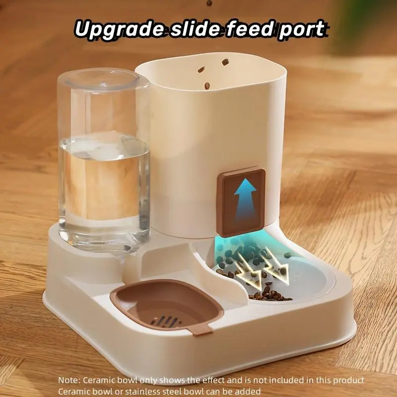     2-in-1 Automatic Pet Feeder & Water Dispenser – Large Capacity for Dogs & Cats