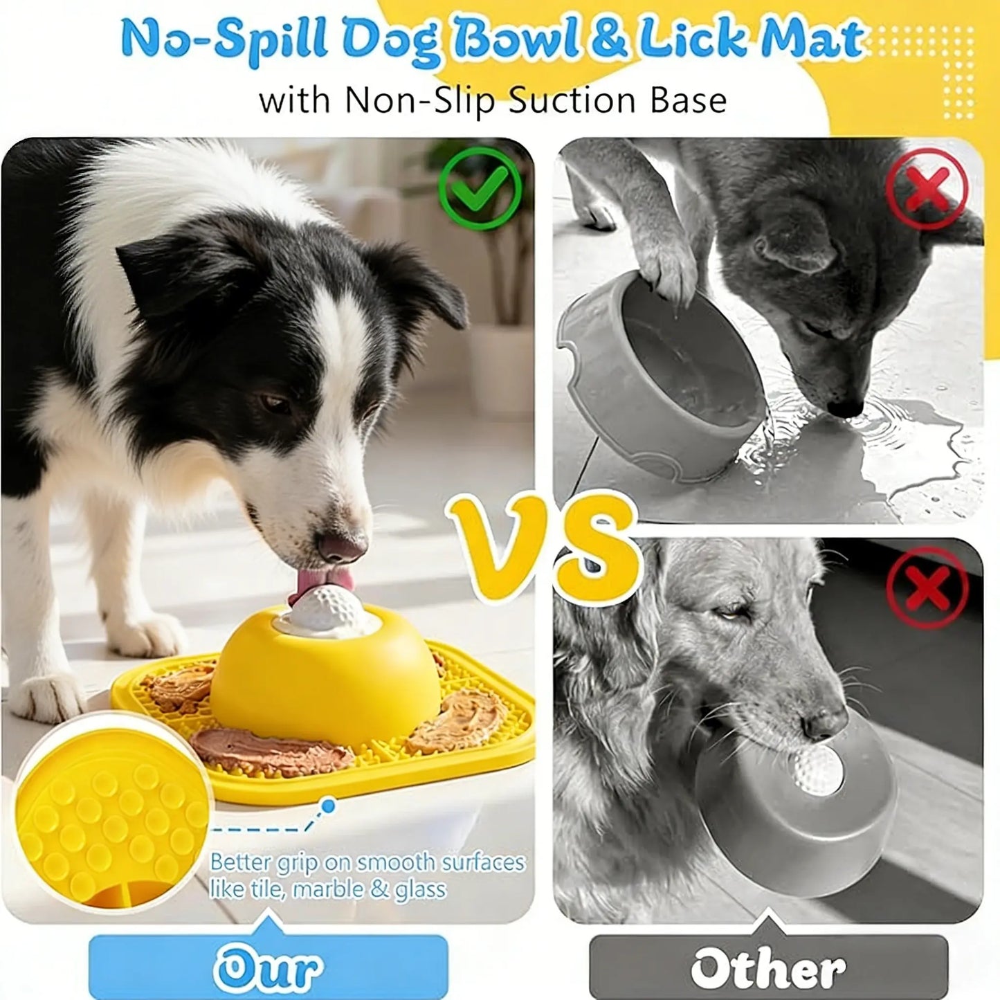     Interactive Dog Lick Bowl – Slow Feeder with Suction Base & Rolling Ball