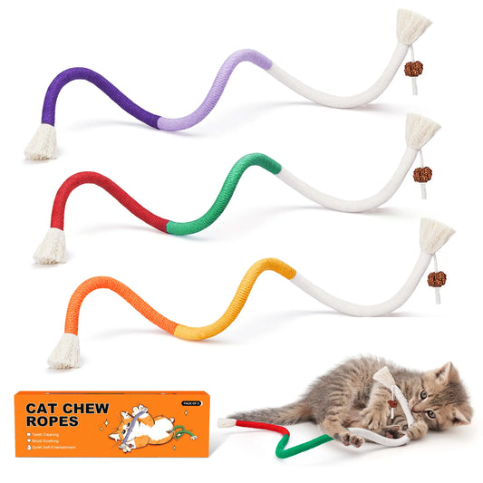     Potaroma Cat Chew Rope Toys – 3-Piece Dental Play Set for Kittens