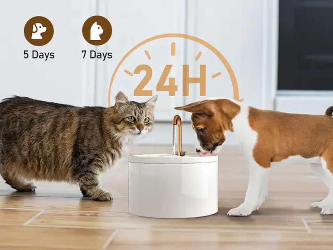 Summervibes Petlovers MISFANS Ceramic Cat Water Fountain D02 – 2.1L Ultra-Quiet Drinking Bowl for Cats & Dogs | Filtered & Easy to Clean | Non Stop Water Fountain Wired Plug-In Model
