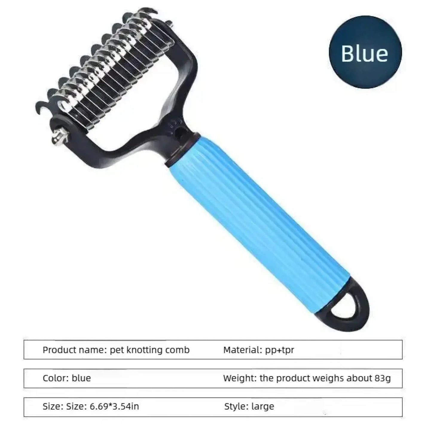 Professional Double-Sided Dog Detangling Comb – Stainless Steel Grooming Tool