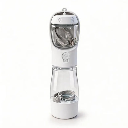     3-in-1 Portable Pet Water Bottle – Leak-Proof Travel Feeder with Poop Bag Holder