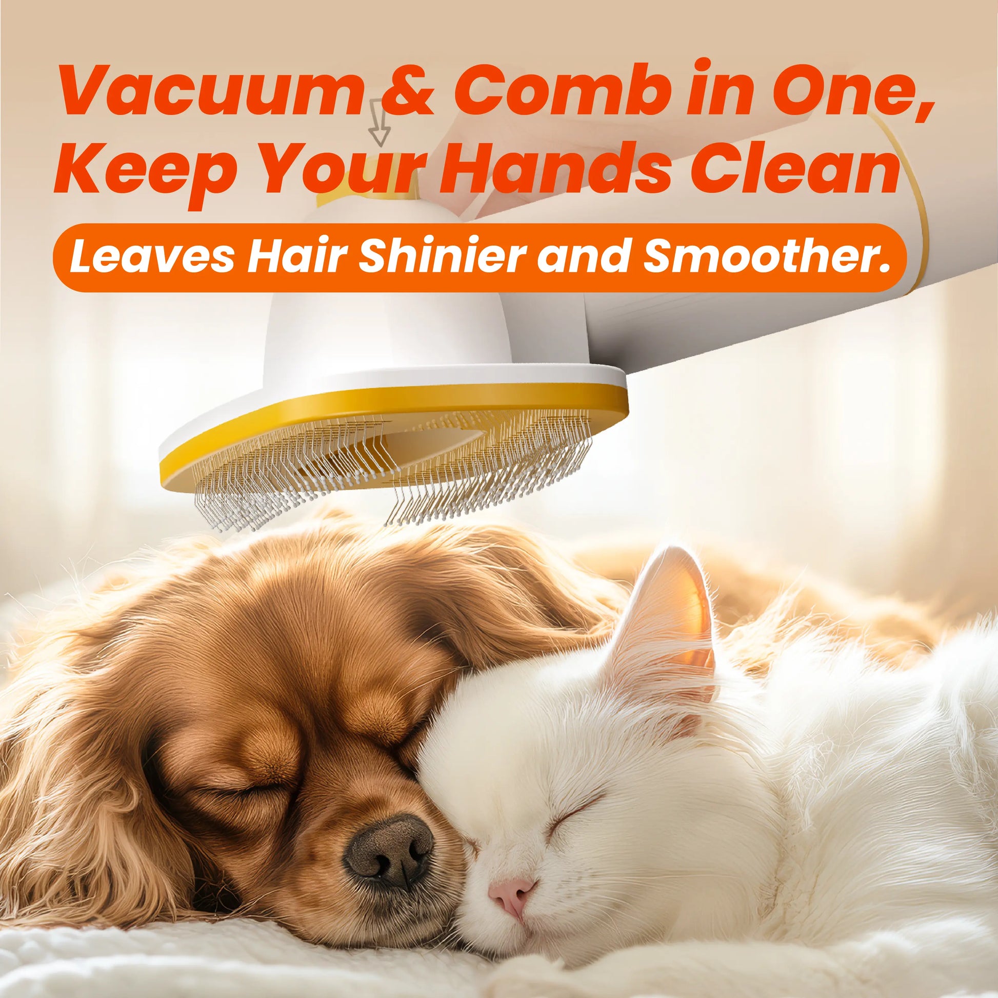 PUPPYOO Professional 5-In-1 Pet Grooming Kit with 13000Pa Vacuum for Dogs and Cats, 1.5L Dust Cup, 4M Cord, Whisper-Quiet Operation, Adjustable Guard Combs, and Hair Remover Roller