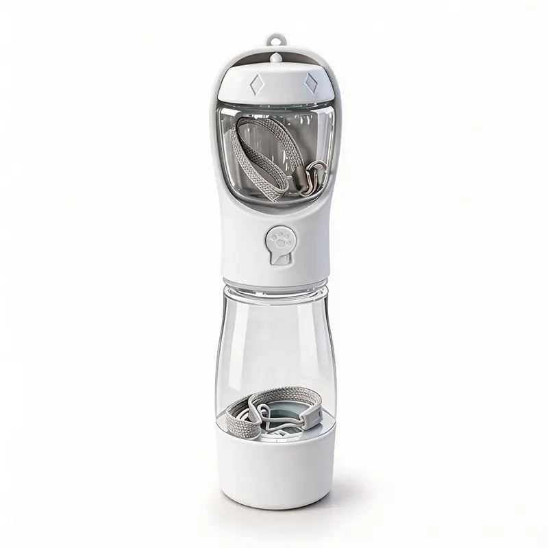     3-in-1 Portable Pet Water Bottle – Leak-Proof Travel Feeder with Poop Bag Holder